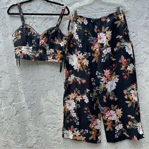 EVER NEW 2 Piece Set Women Size 6 Crop Top Pant Floral‎ Boho Australia